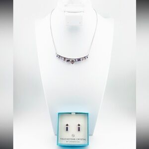 On the Town Necklace & Earrings Purple 
Touchstone Crystal by Swarovski